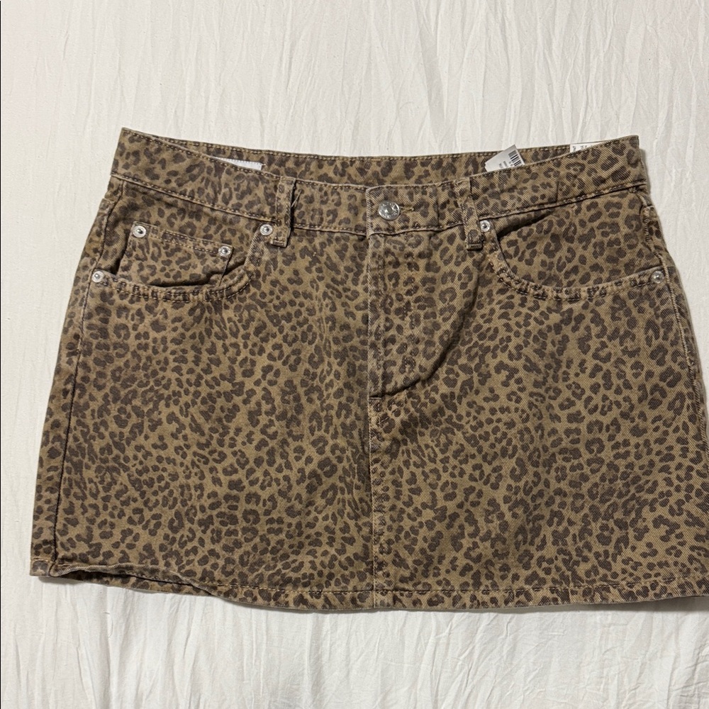 Zara Brown Leopard Print Mini Skirt